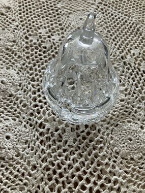 Vintage Crystal Pear Relish Dish - Clear